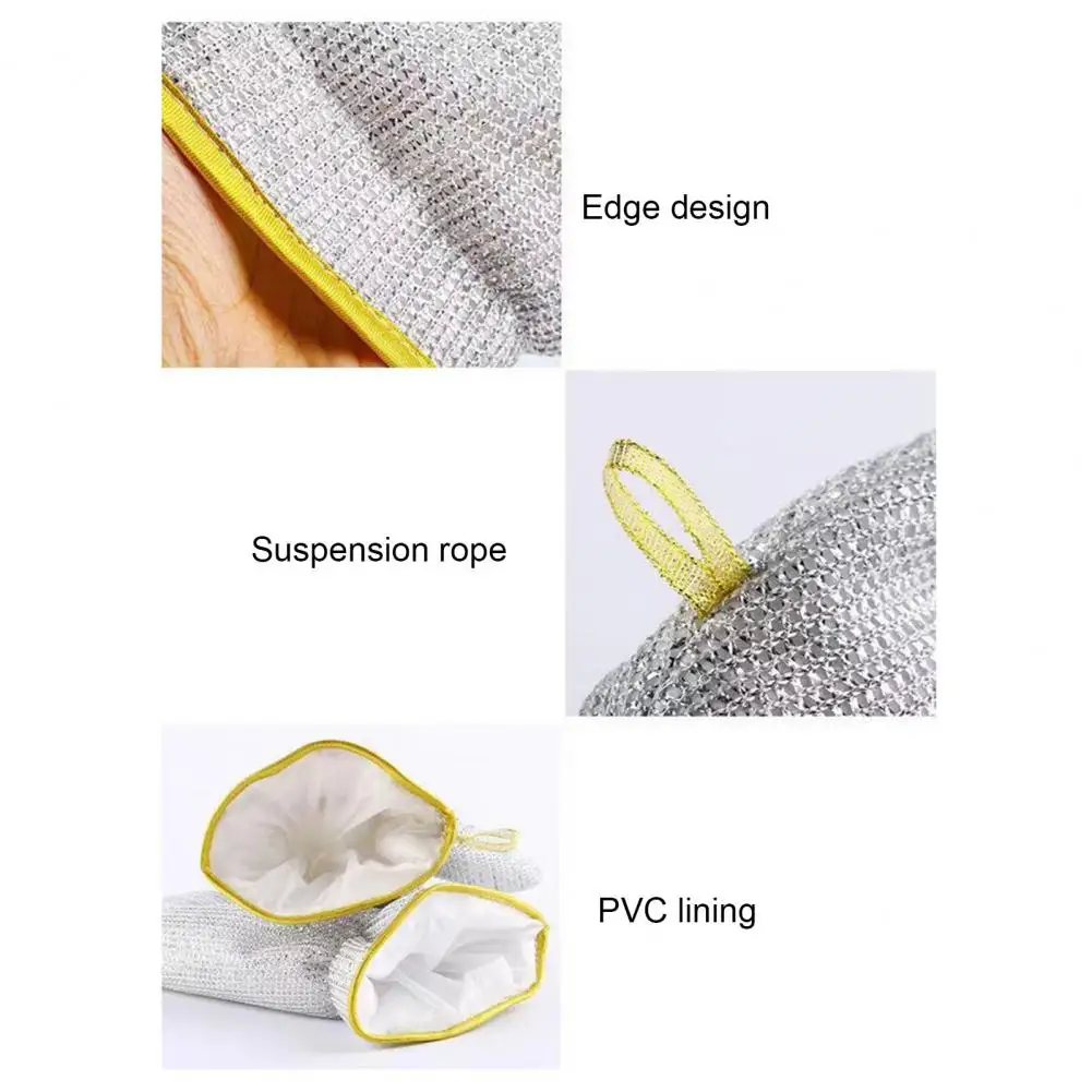 High Temperature Resistant Dishwashing Glove Kitchen Dishwashing Glove Dishwashing Glove with Steel Wool Scrubber Waterproof