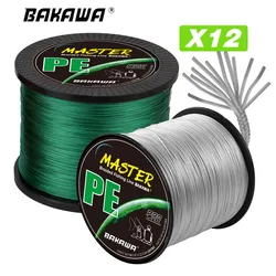 BAKAWA 300M 100M 500M 1000M 12 Strands Braided Fishing Line 100% PE Wire Multifilament Japanese 25-120LB Carp Weaves Saltwate