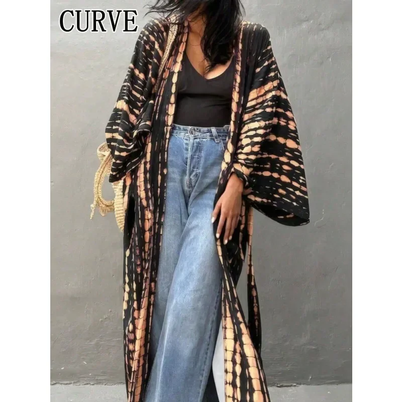 زائد حجم جديد أزياء المرأة المطبوعة بالأزرار السيدات عارضة فضفاض الشمس حماية بيكيني للشاطئ ملابس السباحة التستر قمم