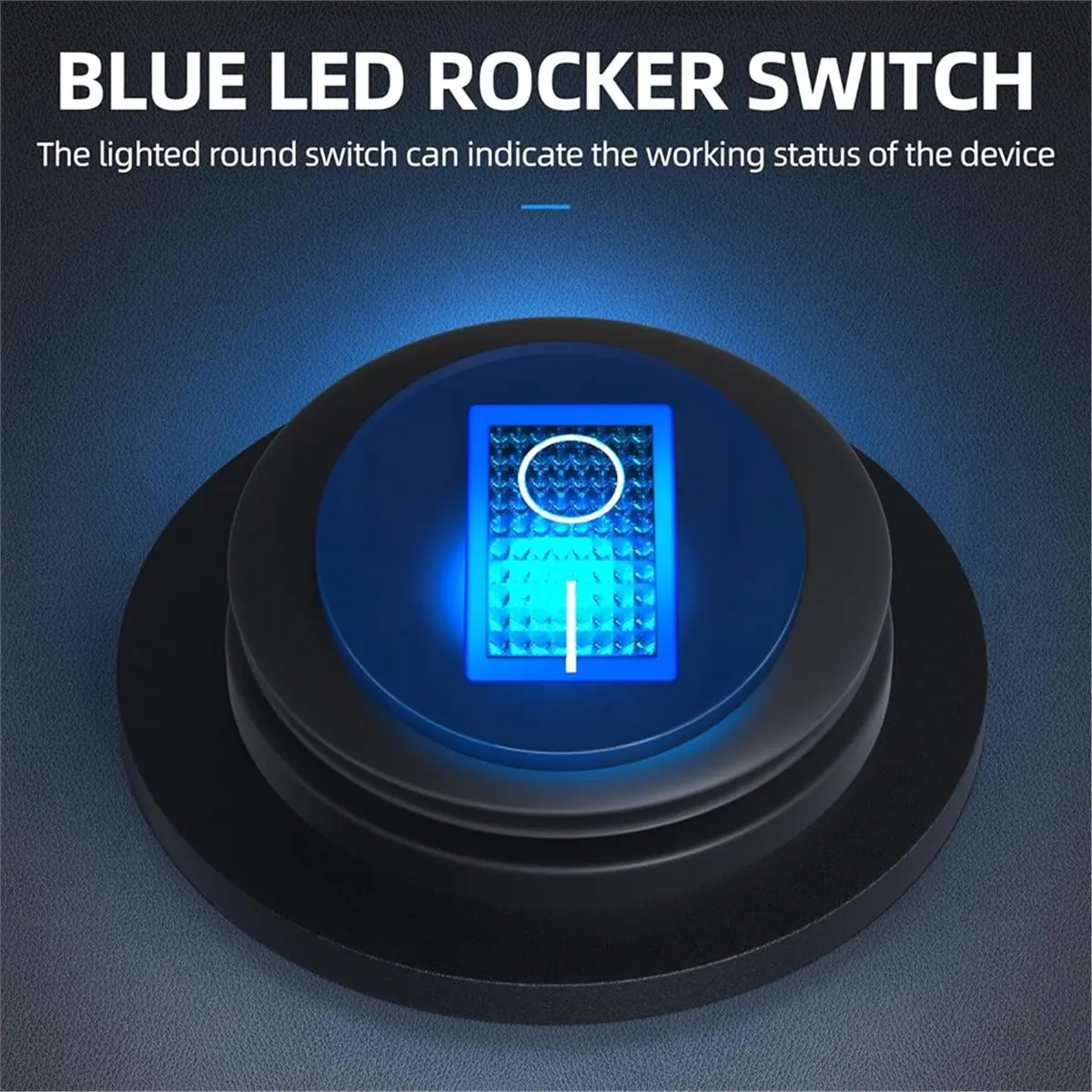Big Discount 5pcs Waterproof Round Rocker Switch with Shell 12V Blue LED Rocker Toggle Switch Lighted on Off SPST 3 Pin 12V