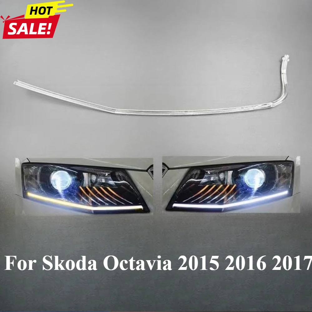 

Для Volkswagen Skoda Octavia 2015 2016 2017, абсолютно новая акриловая лампа, трубка, направляющая полоса, полоса дневных ходовых огней, подходит