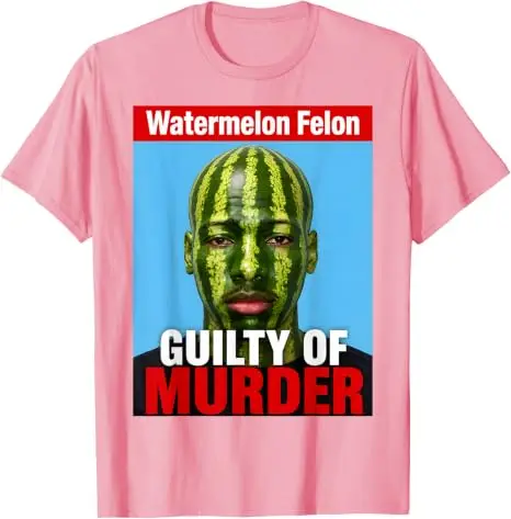 Watermelon Felon Shirt Watermelon Felon Guilty of Murder T-Shirt Baumwolle Y2k Streetwear Kleidung Humor Ästhetische Grafikbekleidung – Detail 3