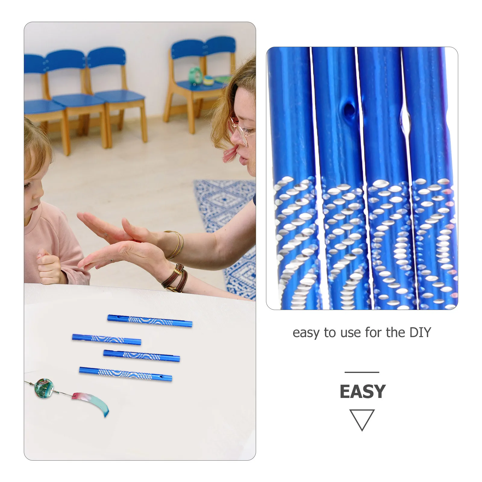 

24Pcs Metal Wind Chime Tubes DIY Wind Chime Accessories for Craft Making Relaxing Sound Decoration Metal for DIY