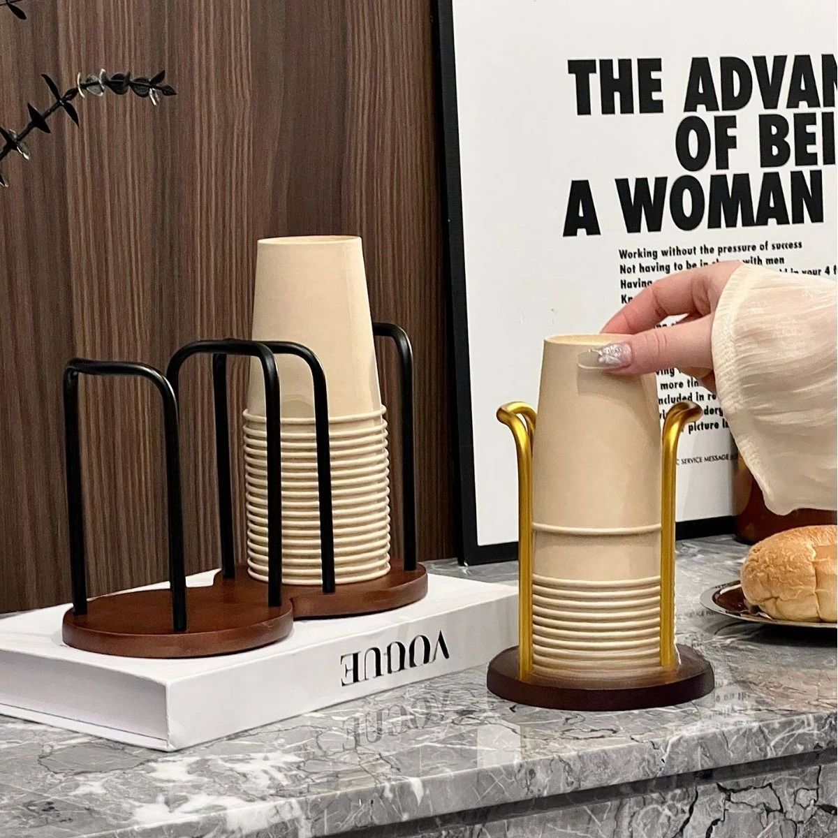 

Paper Cup Holder Disposable Cup Picker Desktop Coffee Table Storage Rack Tea Coffee Cup Holder