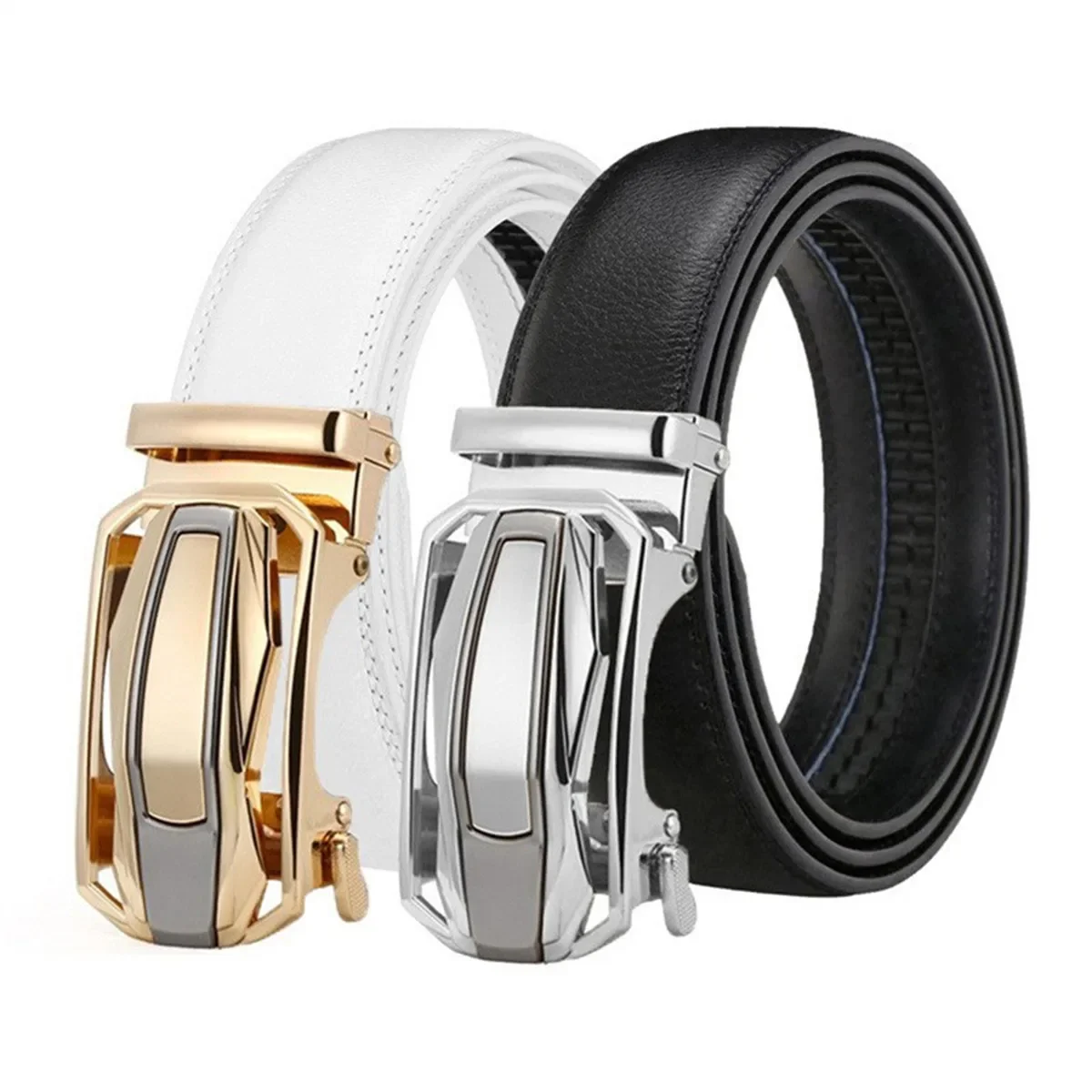 High Quality Men's Leather Belt Automatic Buckle Waist Strap Unisex Girdle Belts for Men And Women Fashionable Accessory Gift