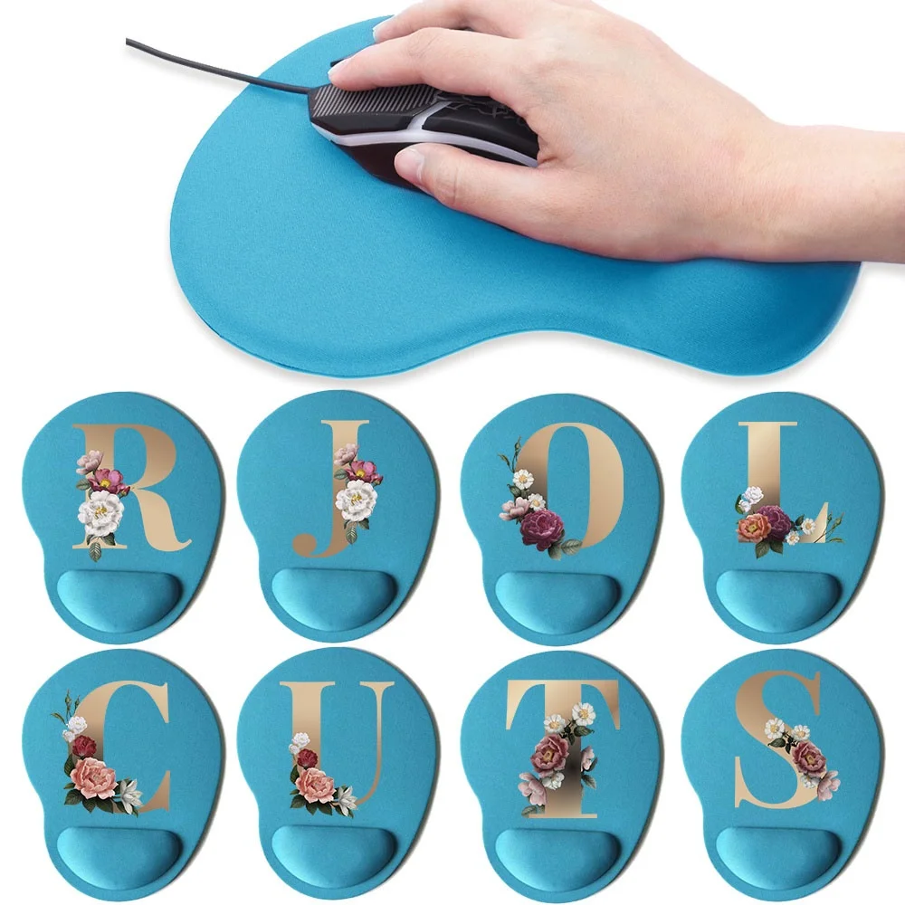 Mice Mat Soft Mousepad Protecting The Wrist Oval Comfortable Ergonomic Thickened for PC Laptop Computer for Gold Letter Pattern