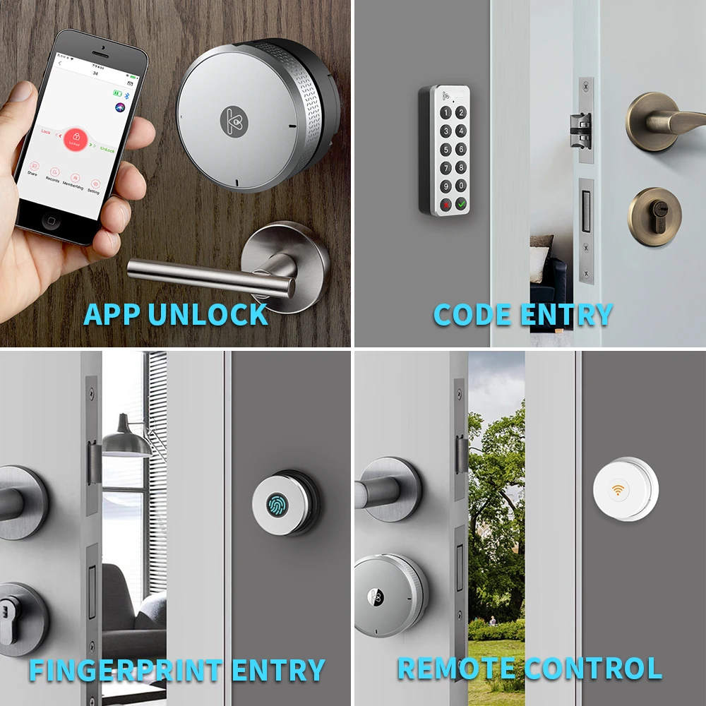 Wehere Smart Lock M300 Home Remote Control Wifi Wireless Original Cylinder Cut Key/Remove Switch American Lock