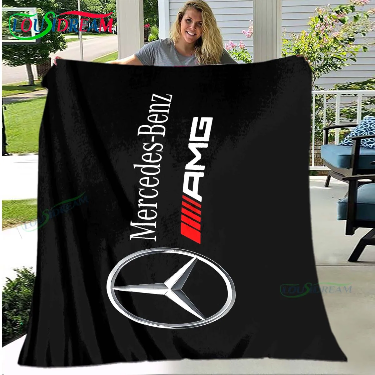 Fashion Car M-Mercedess  Logo Soft Blanket Sports Living Room Bedroom Sofa Bed Blanket  Gift Travel Office Lunch Break Blanket