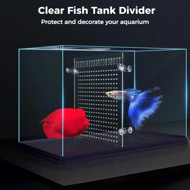 2pcs Fish Tank Dividers Acrylic Divider Isolation Board With Suction Cups DIY Designed Clear Assemble For Fish Tank Aquarium