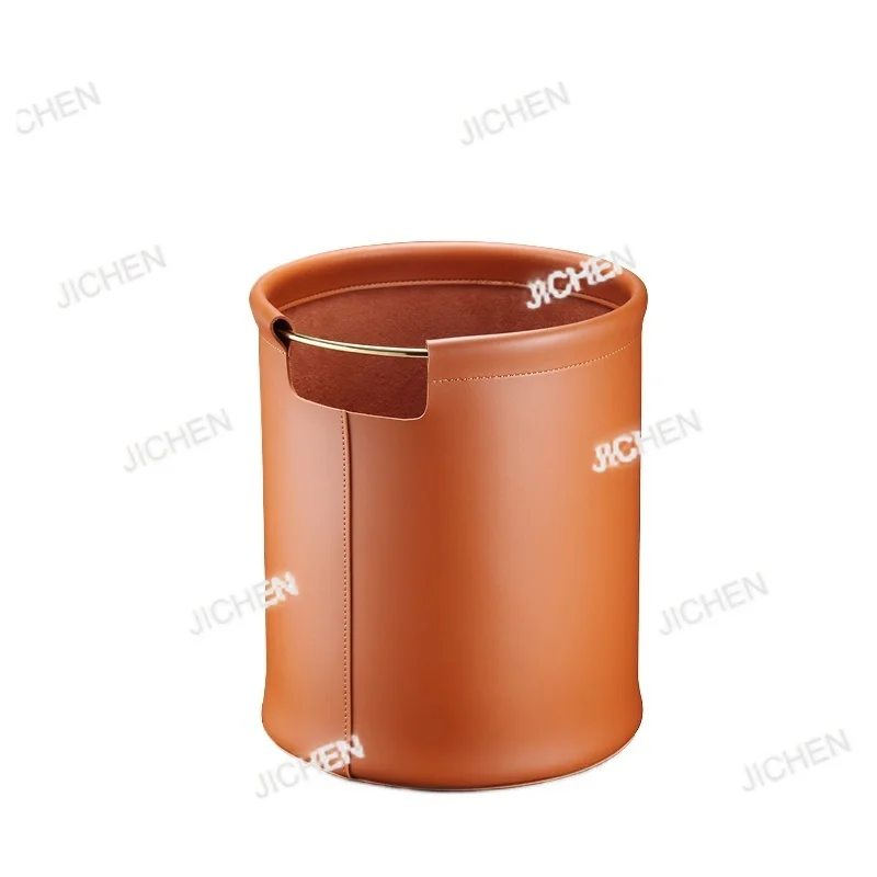 

Коричневый кожаный контейнер для хранения, роскошная корзина для мусора в гостиной, корзина для белья в спальне, корзина для хранения в шкафу для прогулок