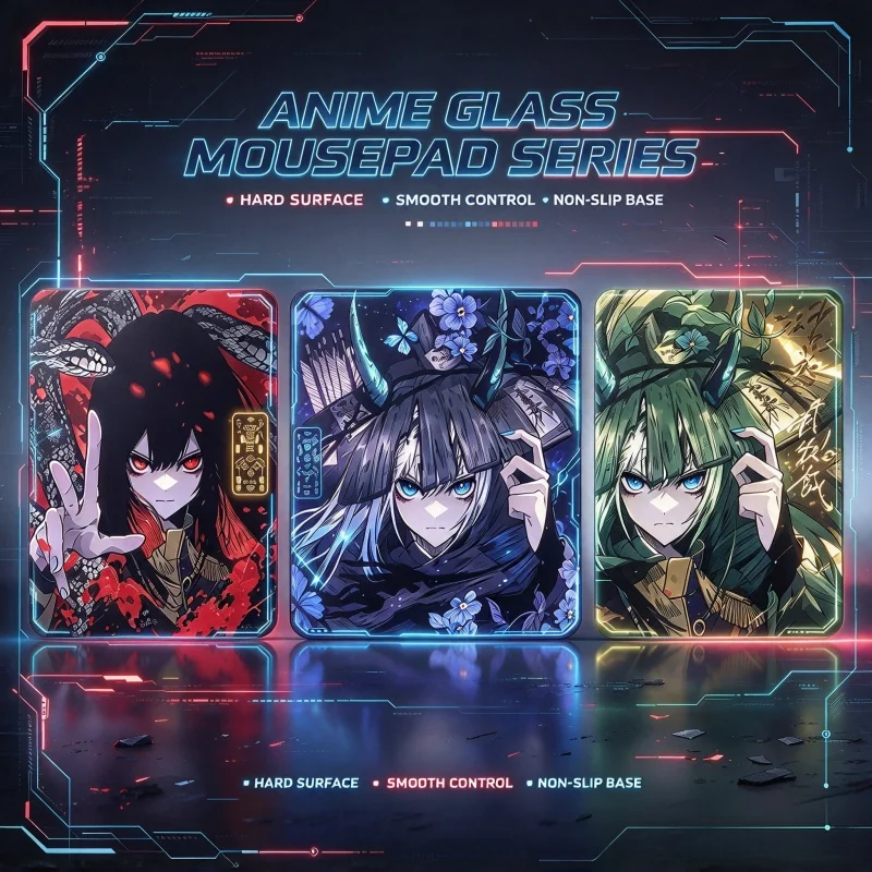 Atom Adam 5.0 Upgraded Tempered Glass Gaming Mouse Pad With Non Slip Base Suitable For Fps Gaming Players And Esports