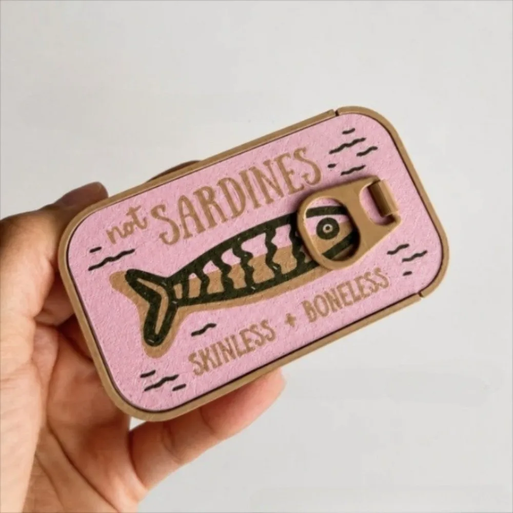 3D Printed Sardine Tin Jewelry Box Durable Multi Functional Jewelry Display Organizer Decorative Creative
