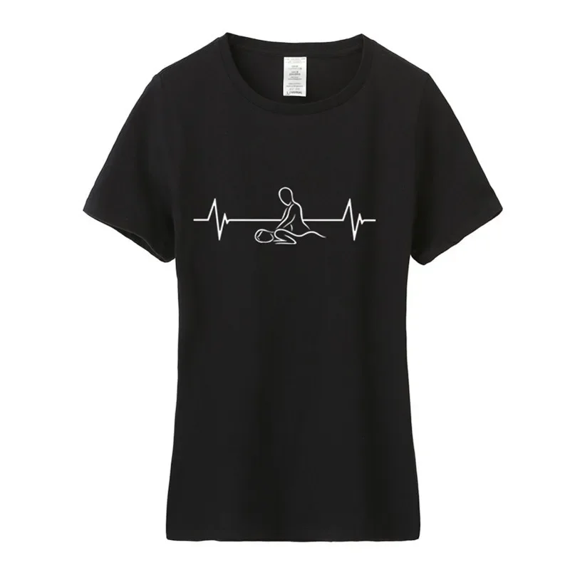 Heartbeat of Massage Therapist O-neck Cotton Short Sleeve Female manga streetweat Hot sale outfits fashion Round neck harajuku