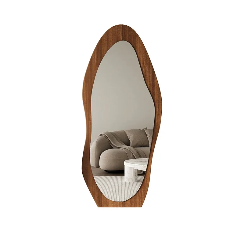 Medieval full-body mirror household floor-to-ceiling mirror bedroom special-shaped wall-mounted high-end fitting mirror