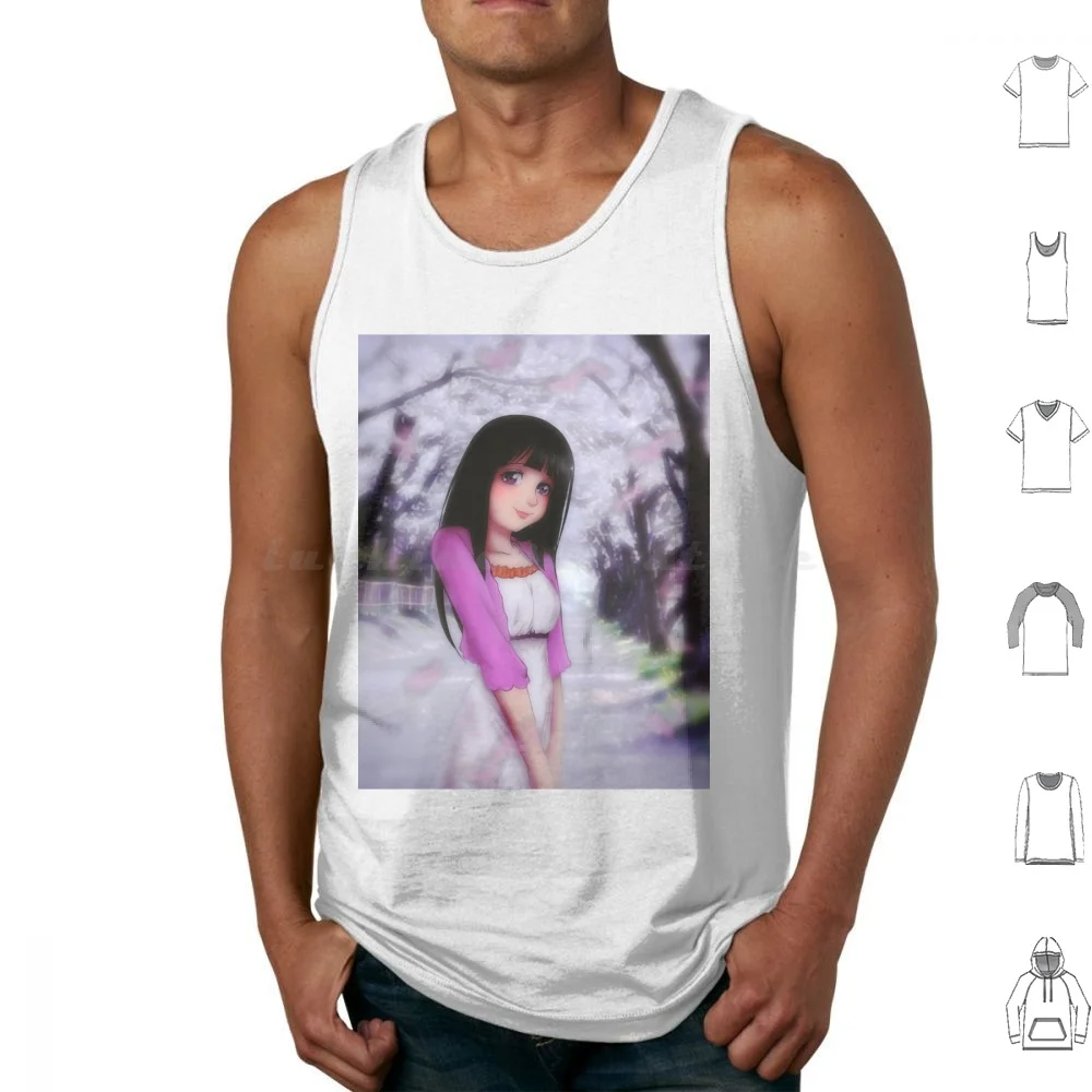 Chitanda Tank Tops Print Cotton Fanart Anime Colorful Chitanda Sakura Beautiful