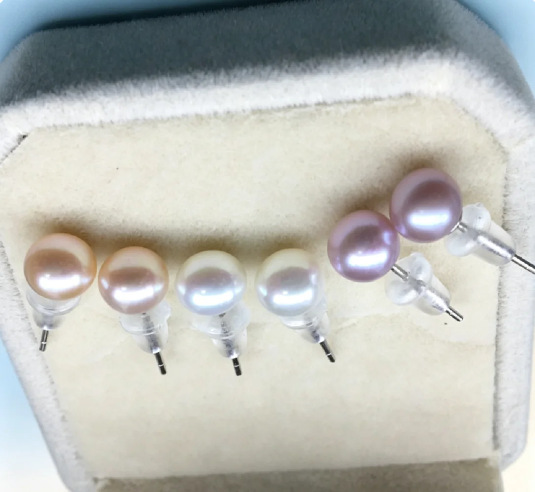 Gorgeous Pearl Earrings AAAA9-10mm Elegant Natural Pearl Earrings 925s