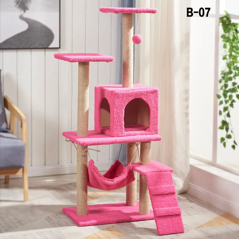 

Factory Direct Selling Cat Scratcher Tree Three-Layer Wooden Frame Cat Nest for Large Cat