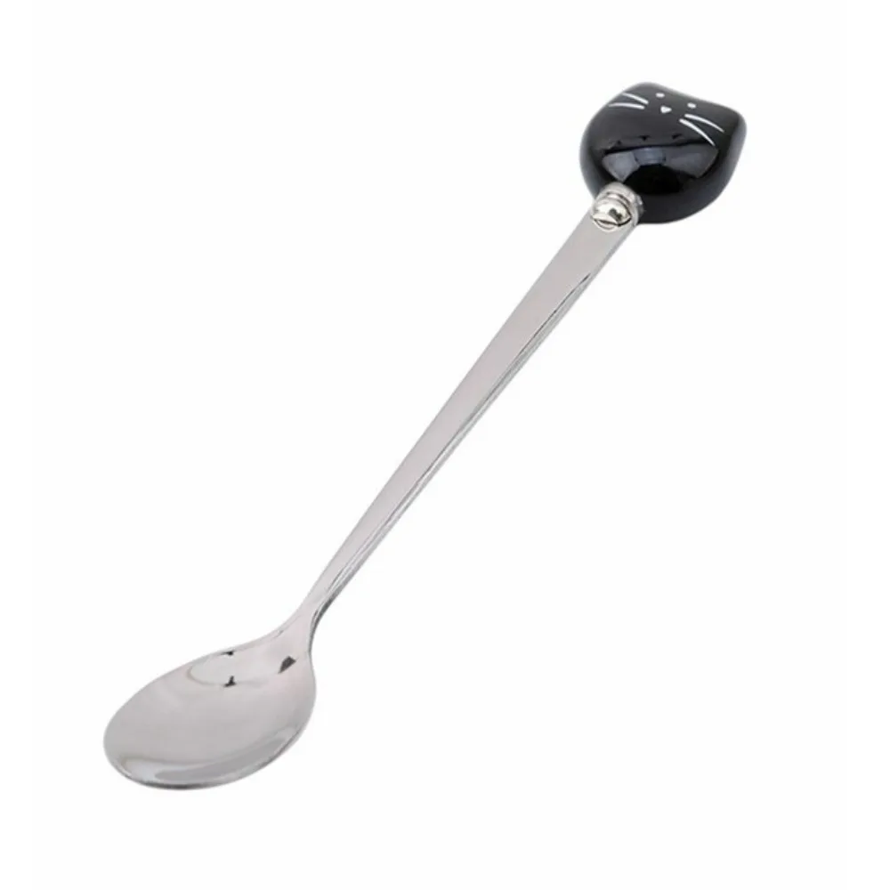 Stylish Cartoon Cat Spoon Stainless Steel Handle Food Grade Rice Spoons Ice Cream Spoon Dessert Serving