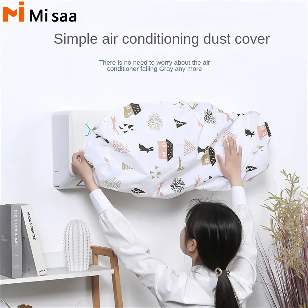 Air Conditioner Dust Protector Elastic Waterproof Home Decor Modern Simple Dust Cover Easy Cleaning Wall-mounted Fresh Pattern