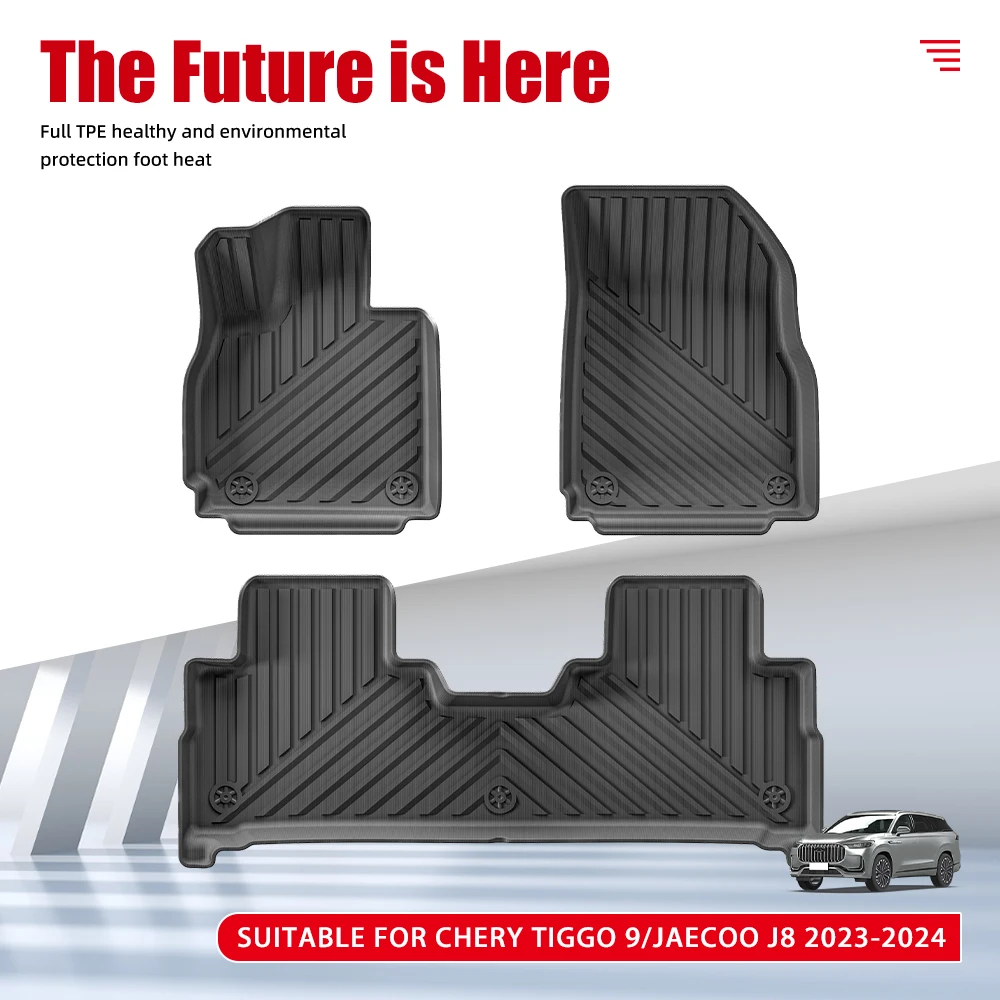 Custom Long Lasting TPE 3D Car Mat Waterproof Car Floor Mat for Chery Tiggo 9/JAECOO J8 2023-2024