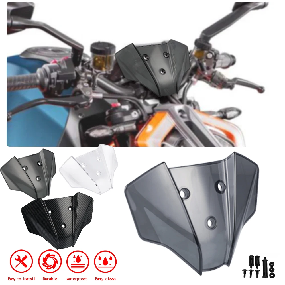 

For KTM 1290 Super Duke R MY20 2020 2021 2022 2023 Windshield Windscreen Motorcycle Front Wind Deflector Shield Screen Airflow