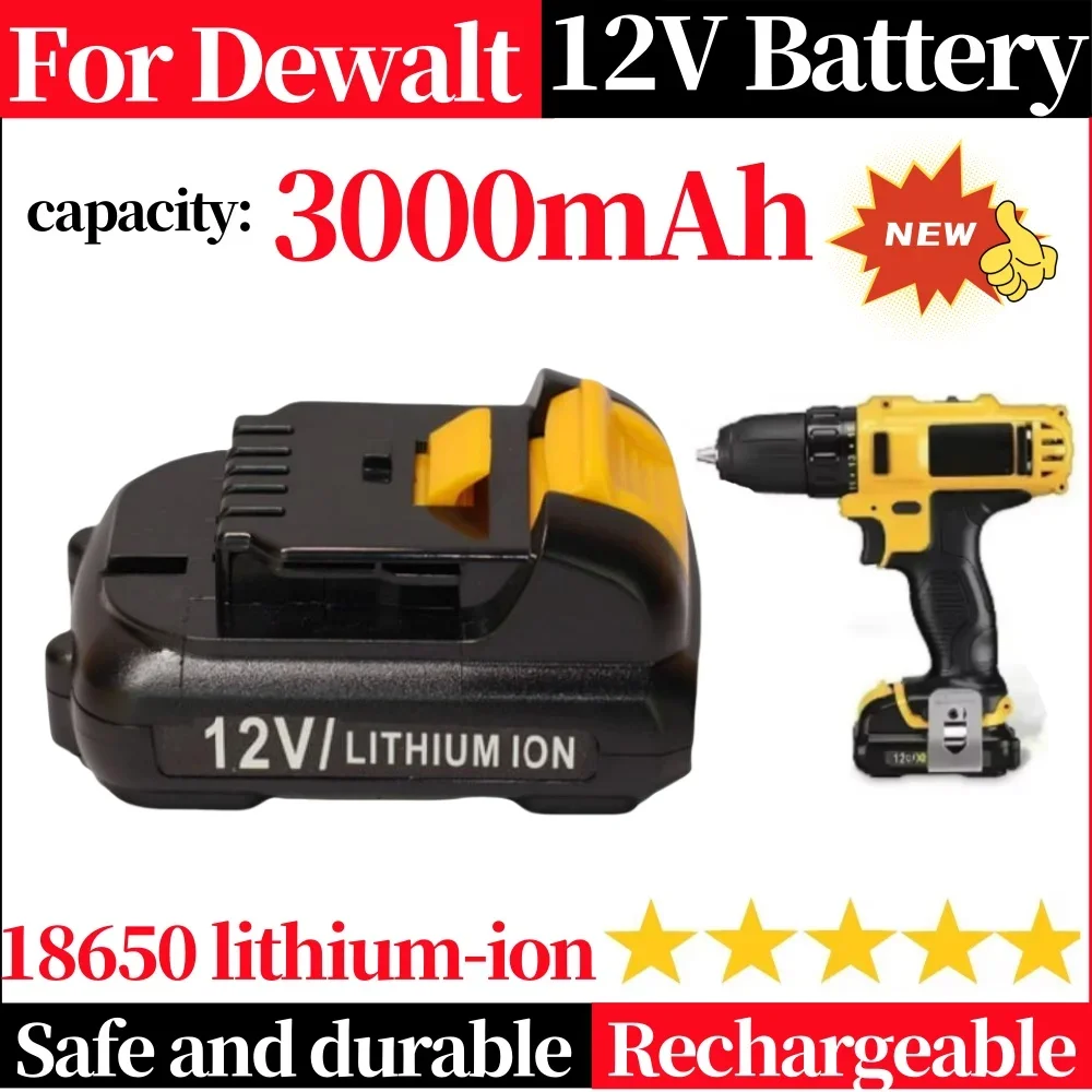 

12V 3000mAh Li-ion Power Tools Battery for Dewalt DCB120 DCB127 DCB121 12V DCB120 DCB127 DCB121 DCB100 DCB101 DCB119