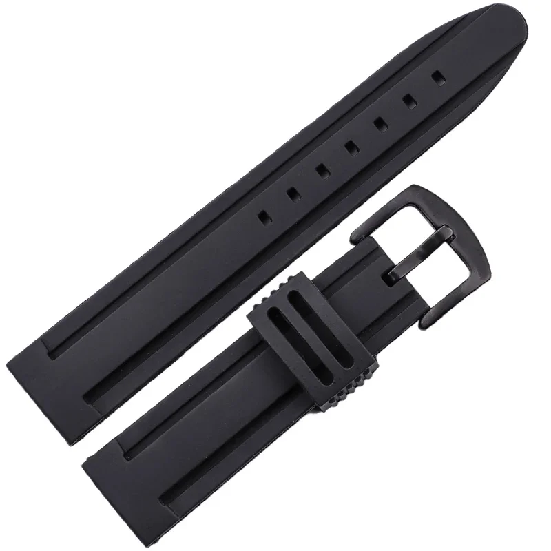 Soft Silicone Rubber Watch Band Strap 20mm 22mm 24mm Waterproof Sport Diving Swim Watchband With Stainless Steel Buckle