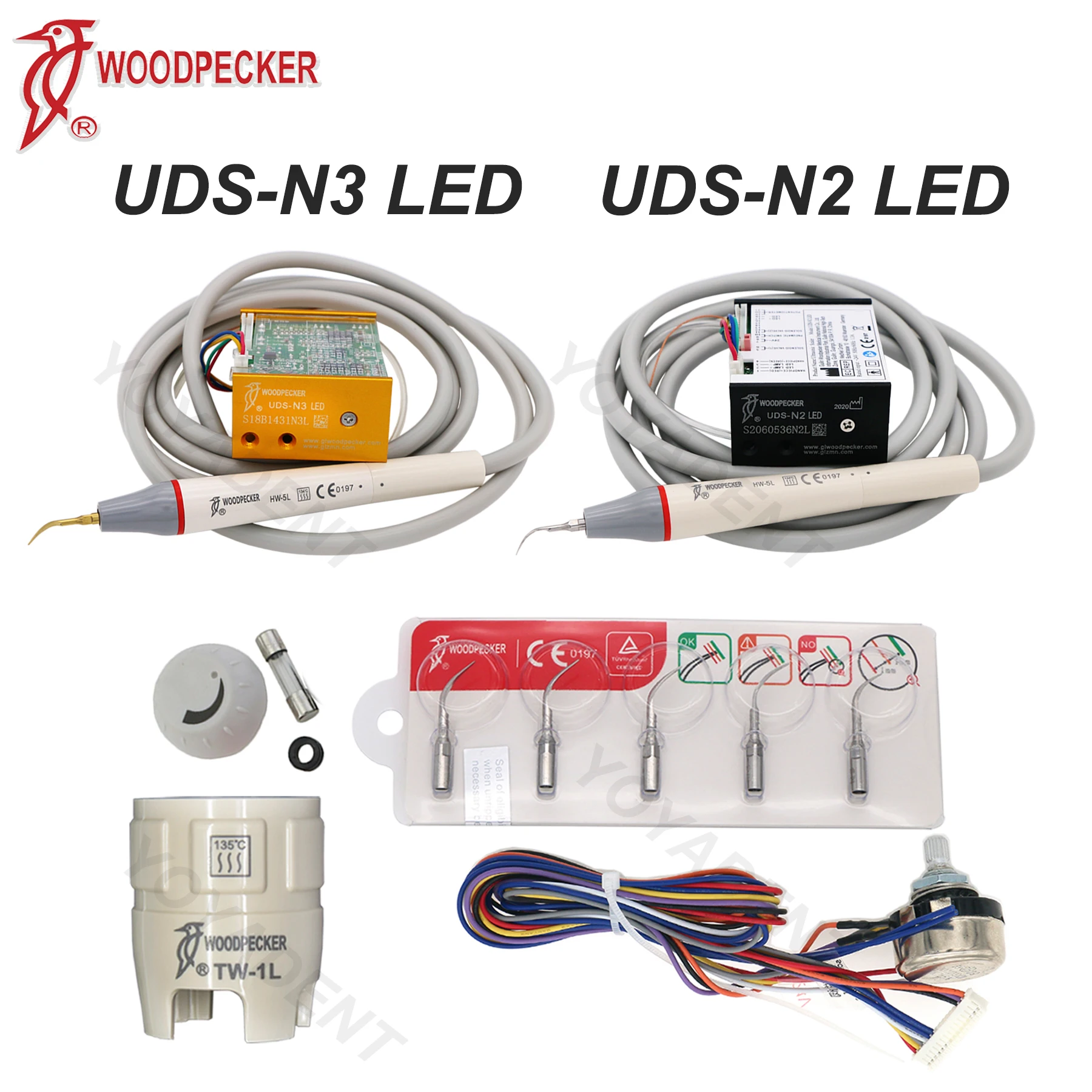 

Woodpecker Dental Built in Ultrasonic Scaler LED N2 N3 Scaling Handpiece Tips Teeth Whitening Fit EMS UDS Dentistry Products