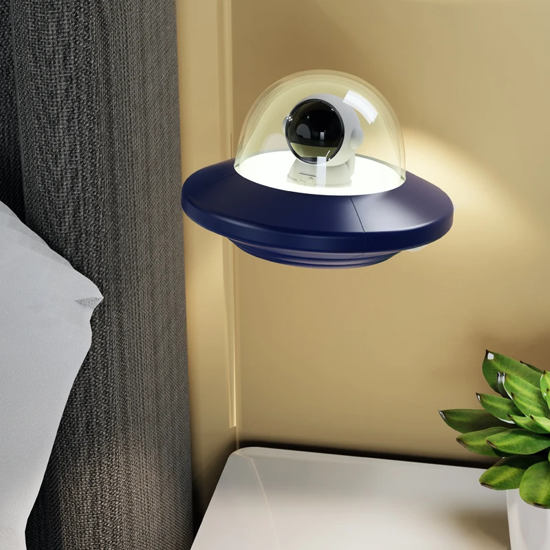 USB Sensor Night Light LED Hand Scanning Reading Decor Desk Lamp 5V Table Lights with Remote Spaceship Lamp for Computer Laptop