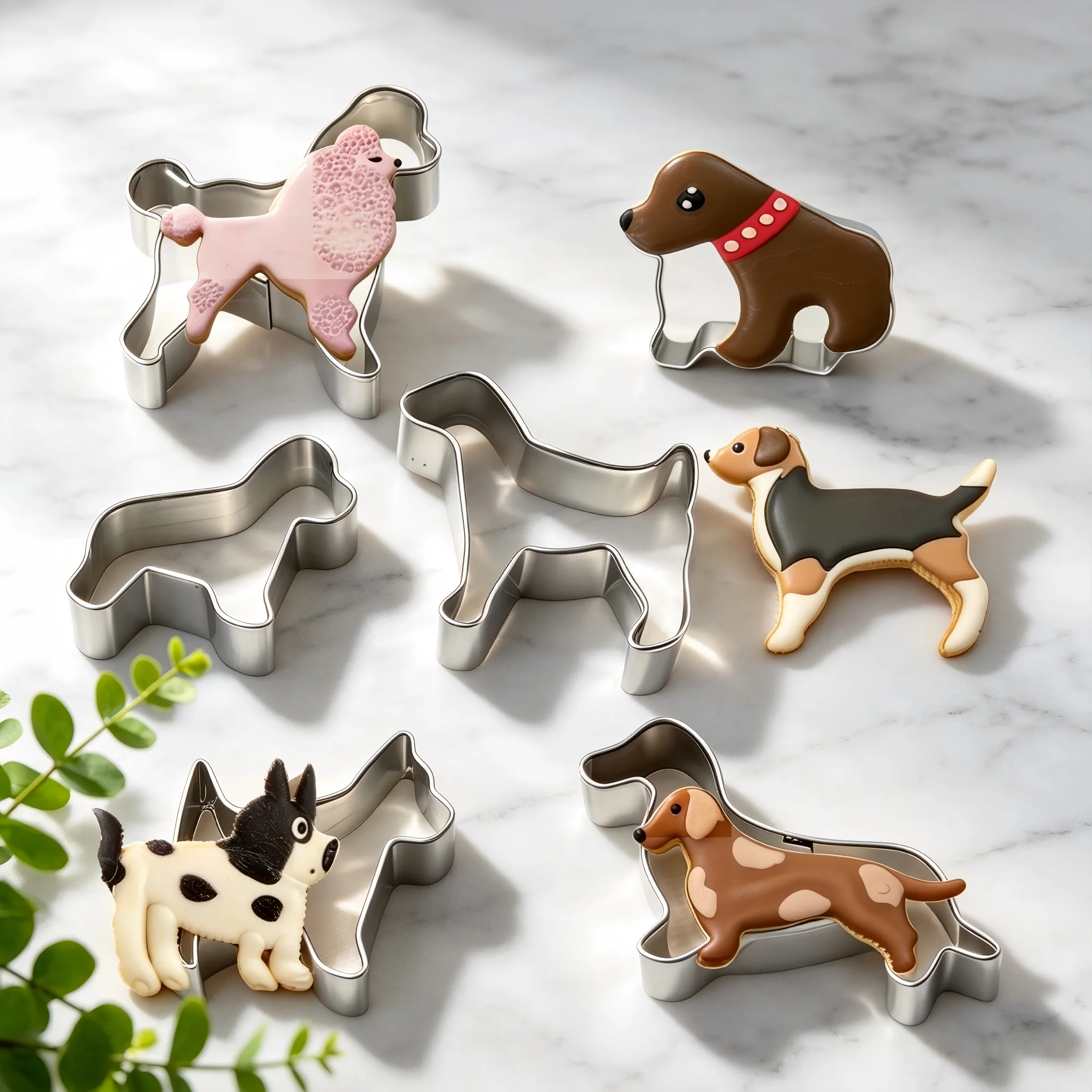 5-teiliges Set Welpen-Hunde-Ausstechformen aus lebensmittelechtem Edelstahl, Haustier-Themen-Formen für Fondant, Teig, Kekse, DIY-Backen zu Hause