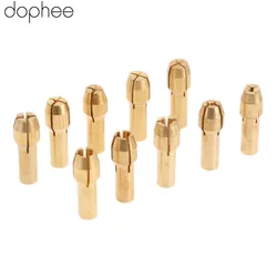 10PCS Brass Drill Chuck Bit Collet Mini Drill Chuck Dremel Rotary Tool Clamping Diameter 0.5-3.2mm Shank Diameter 4.3mm Tail
