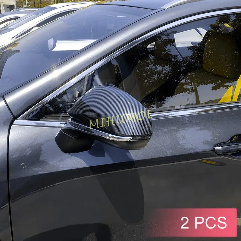 2Pcs Carbon Fiber Side Rearview Mirror Cover Overlay For 2022-2024 Lexus NX250 RX NX 350 350h 450h+ Exterior Acessories