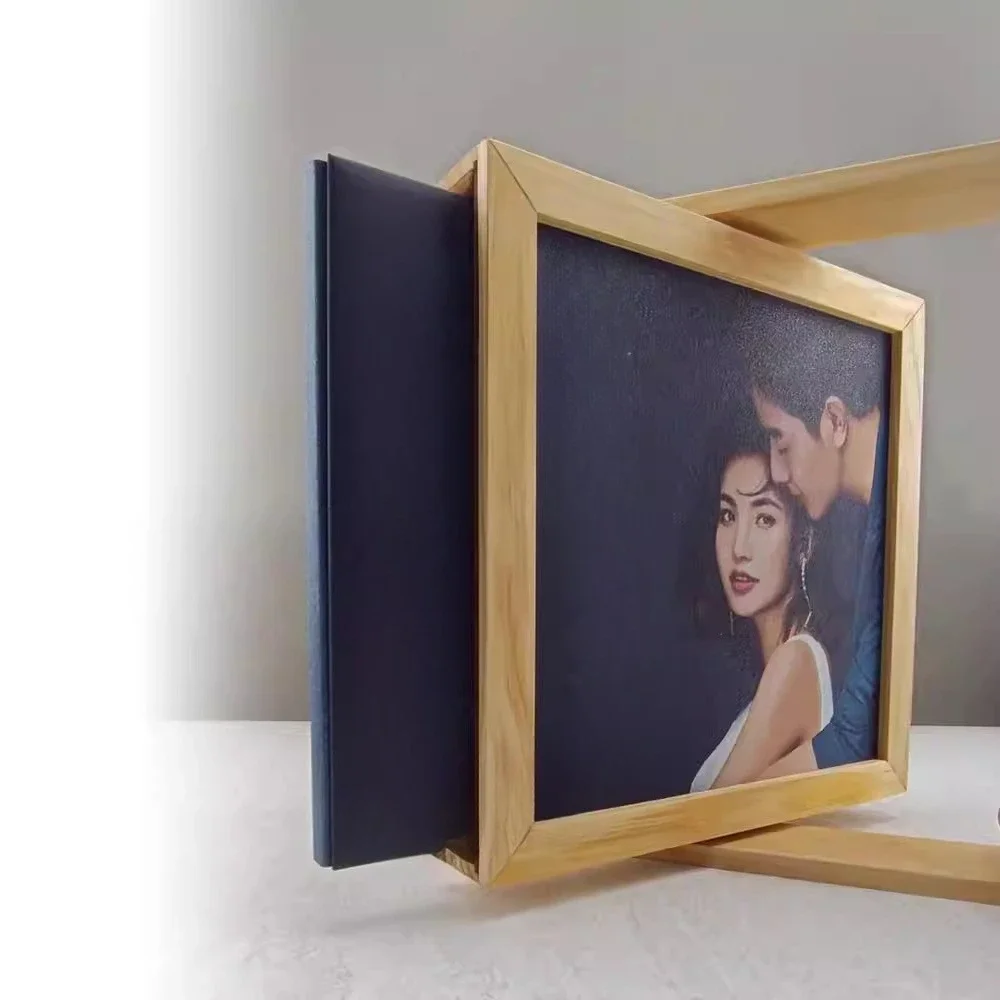 Souvenir album Retirement/birthday/wedding dress/graduation album Solid wood rotating photo frame album