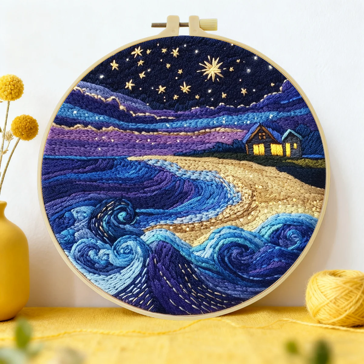 1 Stück 20X20CM/15X15CM 7,87/6,3 Zoll Sternenhimmel-Tasche Stickerei-Starter-Kit DIY-Kit DIY-Stickerei-Set Handarbeiten Nähkunst – Detail 1