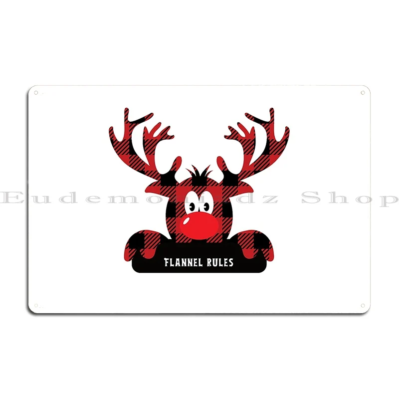 flannel rules moose Metal Plaque Poster Designing Poster Wall Decor Designing Classic Tin Sign Poster