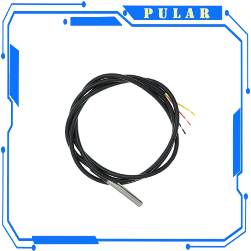 DS18B20 Temperature Sensor Module Kit Waterproof 100CM Digital Sensor Cable Stainless Steel Probe Terminal Adapter PLR Arduino