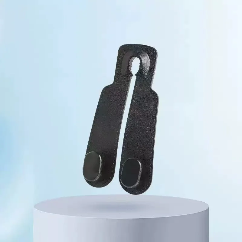3pcs Car Headrest Storage Hook Soft Suede Rear Seat Dual Hanging Hook 20KG Heavy Load Alloy Hanger Universal Fit All Vehicles