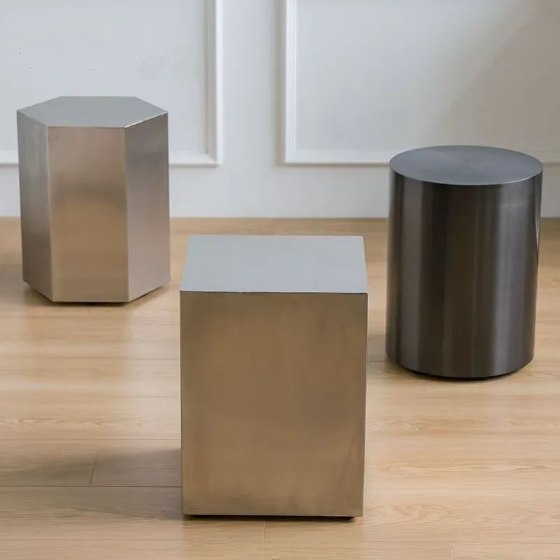 Industrial style stainless steel round stool, home shoe changing stool, coffee shop round stool, square stool