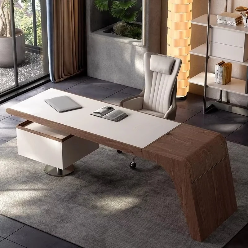 minimalist modern light luxury boss antique desk solid wood computer desk