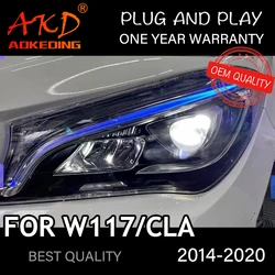 Headlight For BENZ CLA200 250 2014-2020 Car автомобильные товары LED DRL Hella Xenon Lens Hella Hid H7 W117 Car Accessories