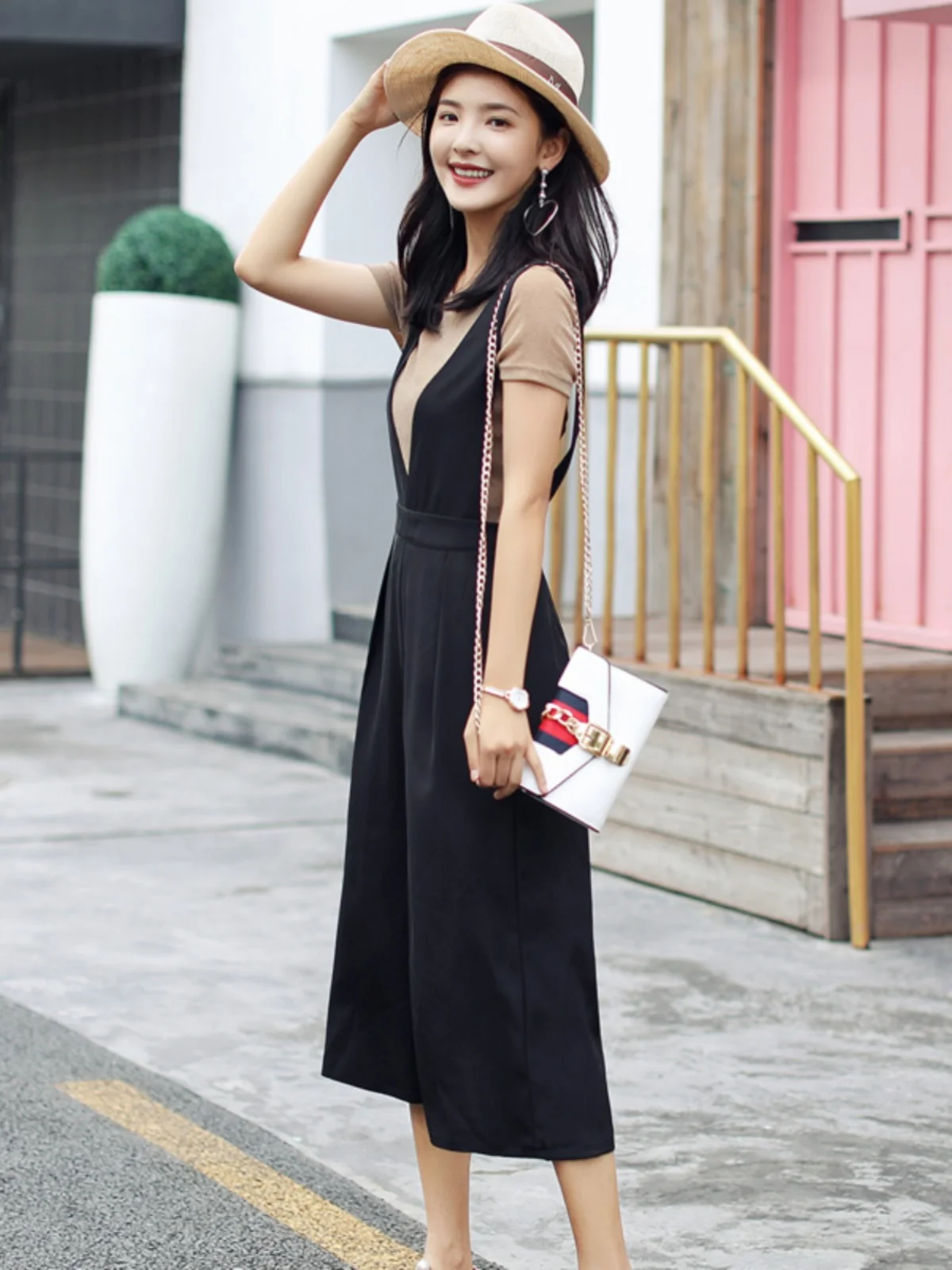 

Летние женские брюки из ледяного шелка и шифона с широкими штанинами, повседневные, укороченные, модные, для офиса, с высокой талией, из полиэстера и хлопка, коллекция 2025 года