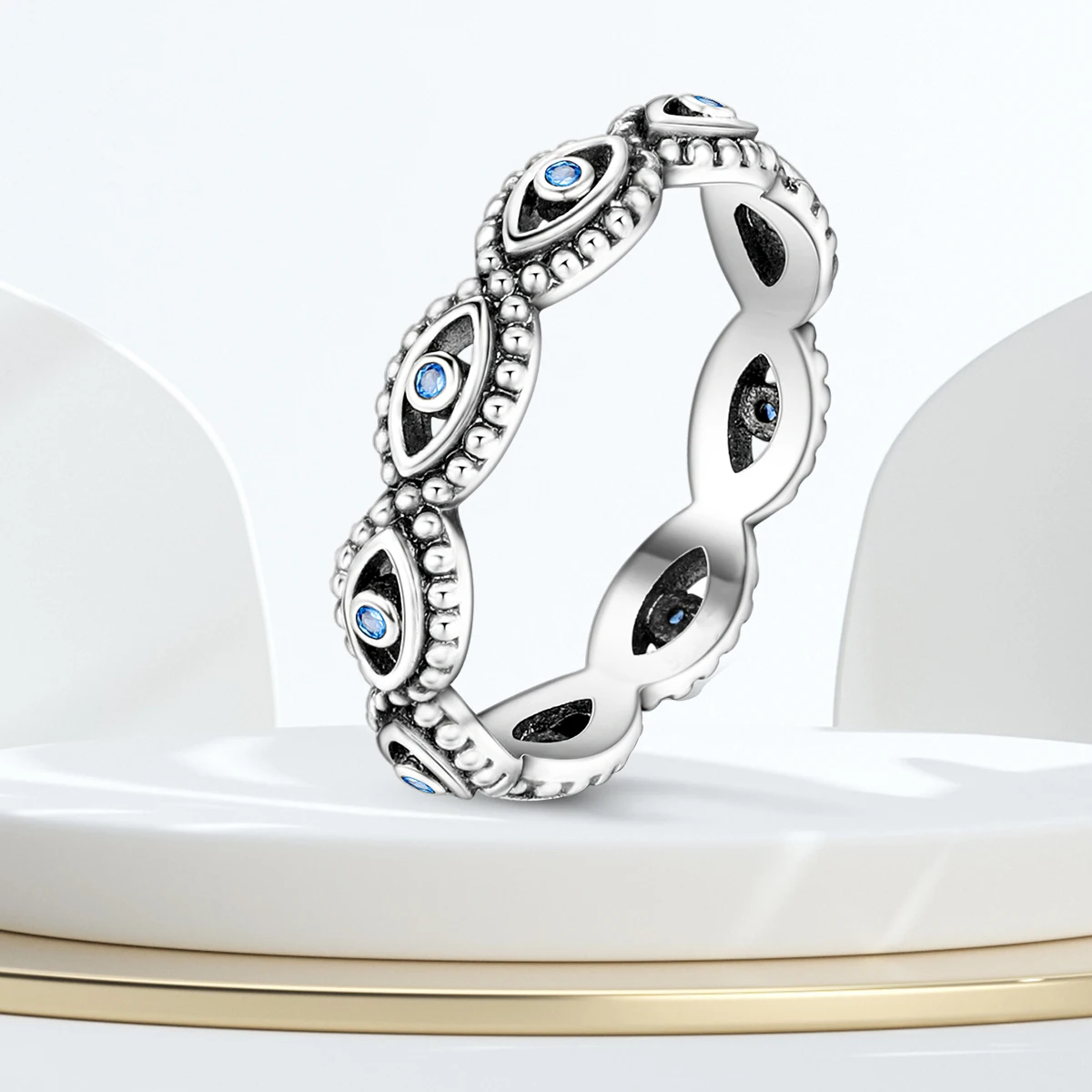 925 Silver Women Finger Rings for Women Original Cocktail Ring Geometric Cubic Zircon Heart Wedding Jewelry