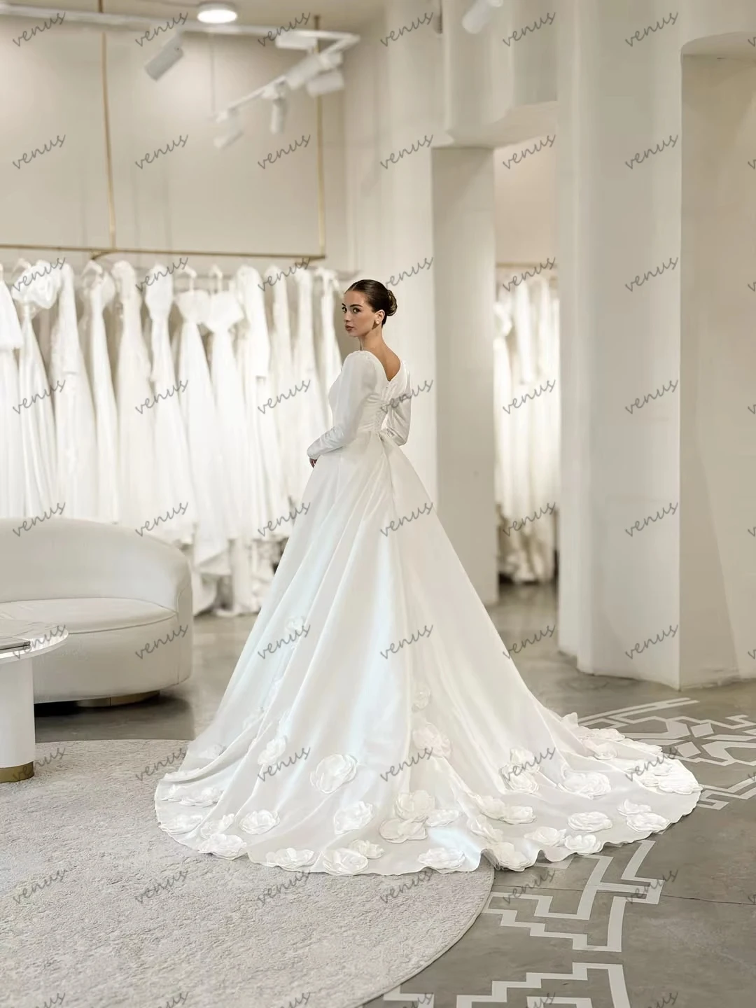 Charming Women Wedding Dresses A Line Satin Bridal Gowns Modest Muslim Robes свадебное платье Vestidos De Novia Customized 2026