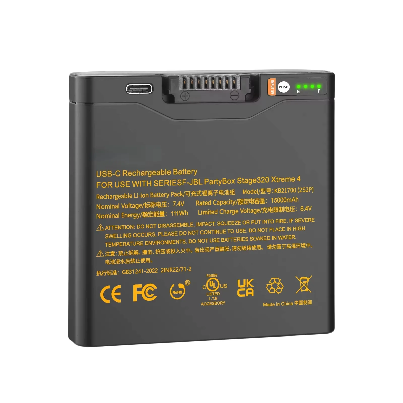 15000mAh Rechargeable Battery for JBL Battery 400 JBL Partybox Stage 320 and for JBL Xtreme 4 Bluetooth Speaker