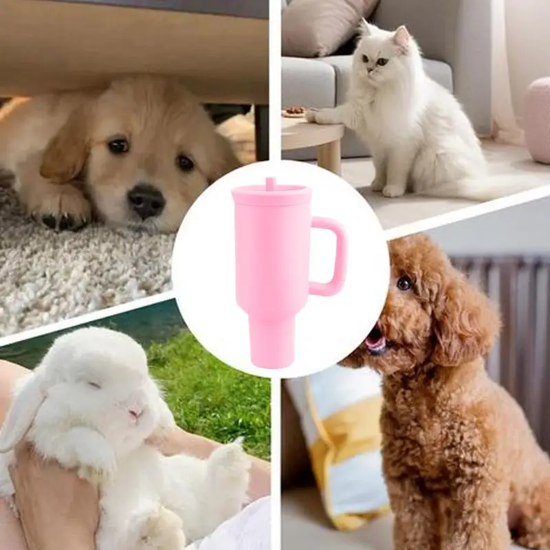 Dog Teether Toy Bottle Squeaking Sound Pet Dog Toy Interactive Dog Chewing Water Cup Toys With Bird Sound button battery power