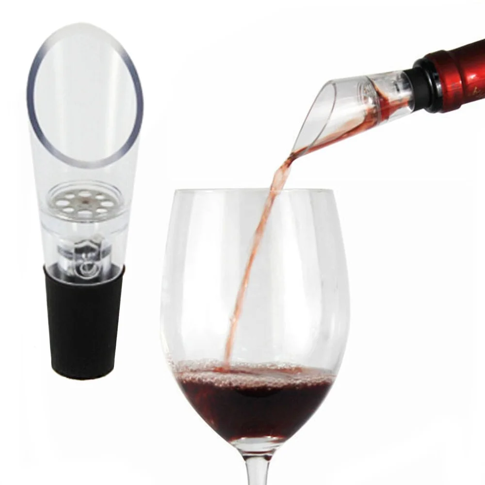 2 in 1 Wine Decanter Pourer Bar Accessories Portable Acrylic Quick Aerator Pouring Filter Tools Wine Bottle Stopper