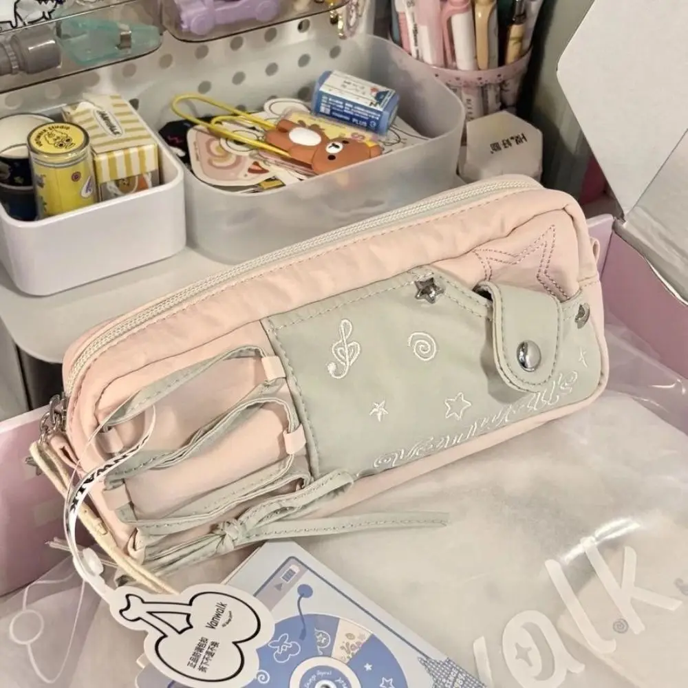 High Quality Drawstring Design Pen Bag Zipper Multifunctional Pencil Case Large Capacity Pen Box School Office