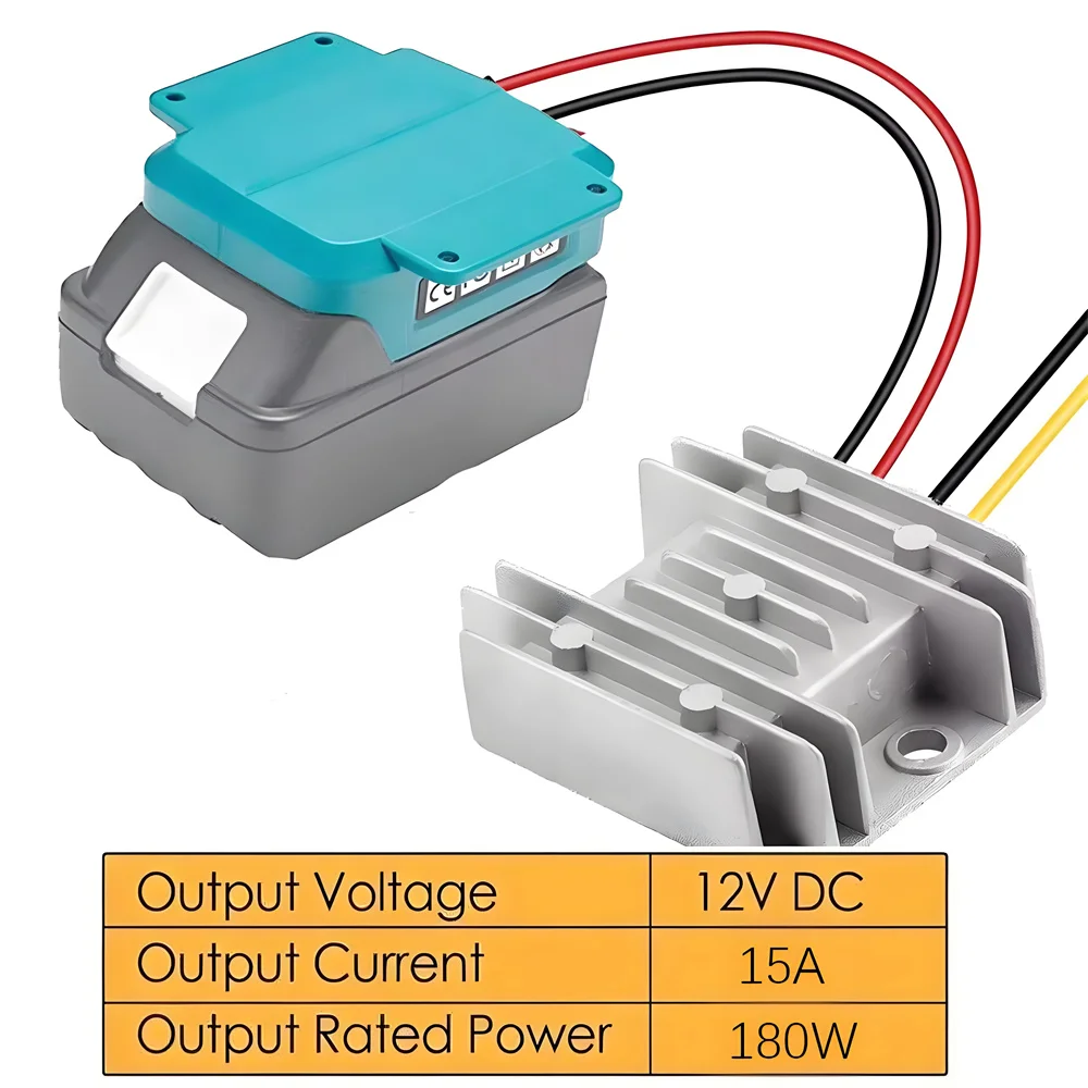 

Понижающий преобразователь постоянного тока 18 в 12 В постоянного тока, адаптер для литий-ионной батареи Makita, 15 А, 180 Вт, для самостоятельной сборки, импульсный регулятор напряжения