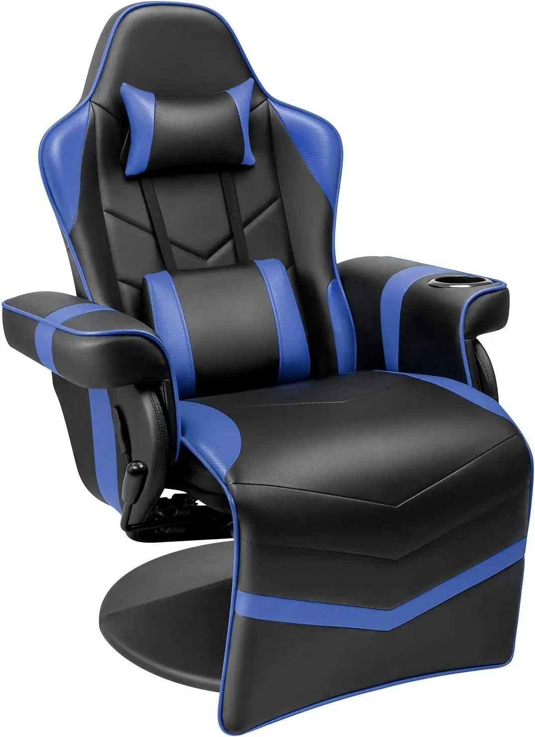 RacingStylePU LeatherGamingChair Ergonomic Adjusted RecliningOfficeDeskChairHome Theater Single SofaChair with Footrest Headrest