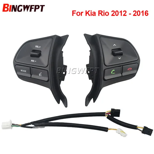 Imagen 1 del producto Para Kia RIO 5 puertas 2012-2015 año botones del volante interruptores de coche controlador volumen música con retroiluminación